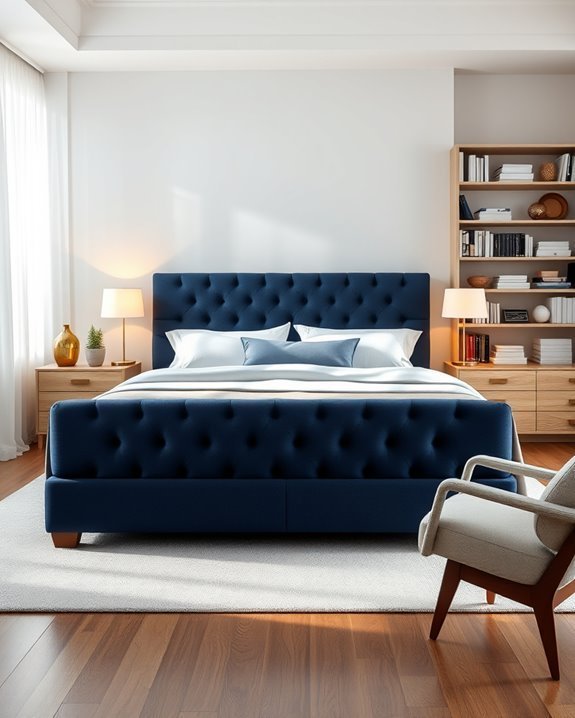 navy blue elegance transformed bedroom