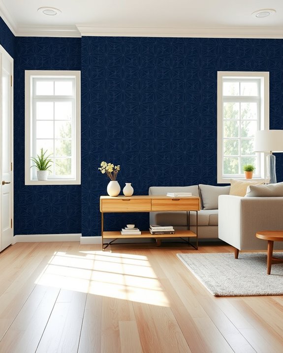 navy blue geometric decor