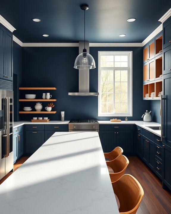 navy blue kitchen transformation