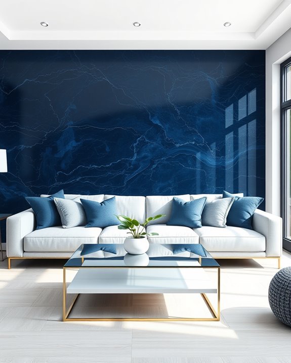 navy blue marble elegance