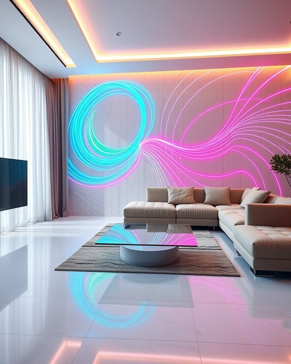neon futuristic interior design