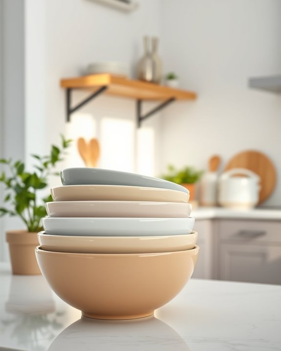nesting mixing bowls organized