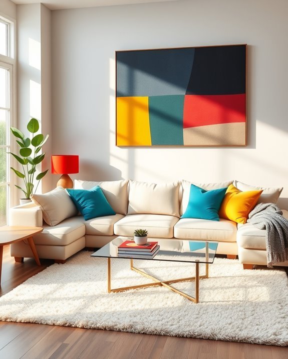 neutral base bold accents