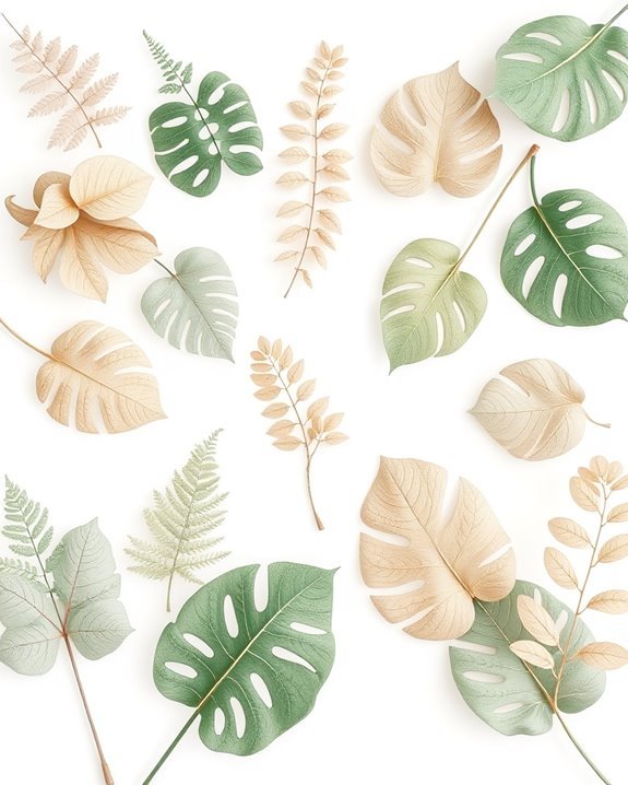 neutral leafy patterns serenity