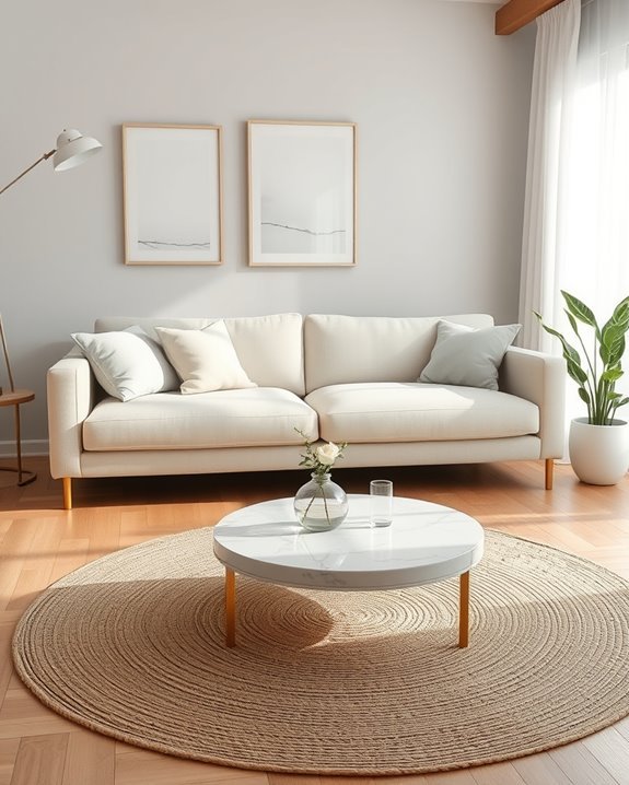 neutral sofa enhances decor