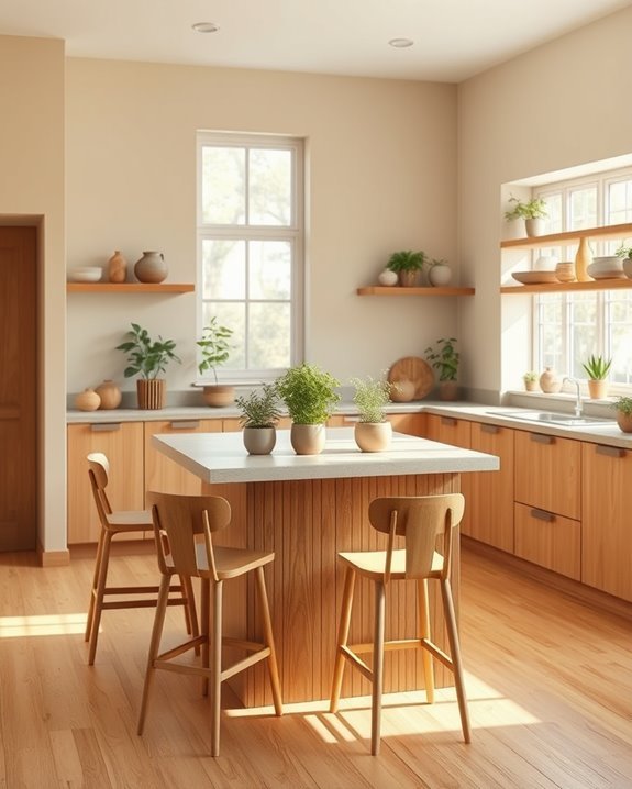 neutral toned kitchen walls