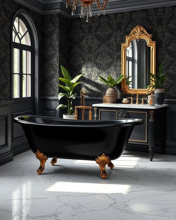 nostalgic black bathroom elegance
