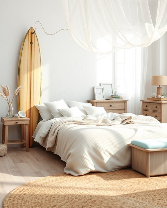 nostalgic coastal surfboard decor