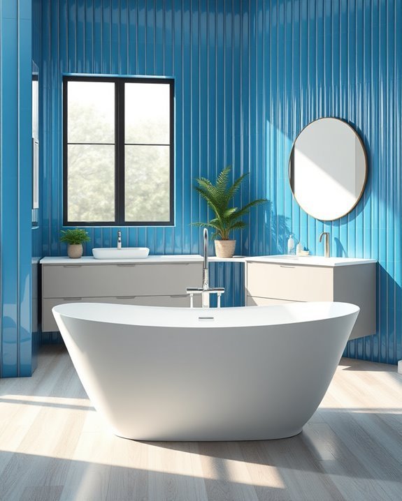 nostalgic retro blue tiles
