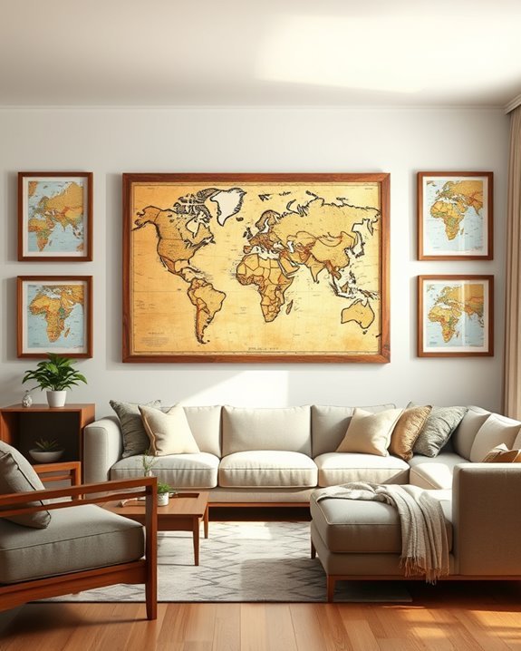 nostalgic vintage map decor