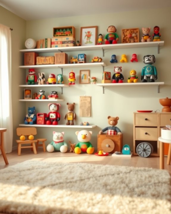 nostalgic vintage toy display