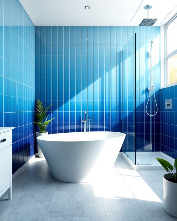 ombre blue tile design