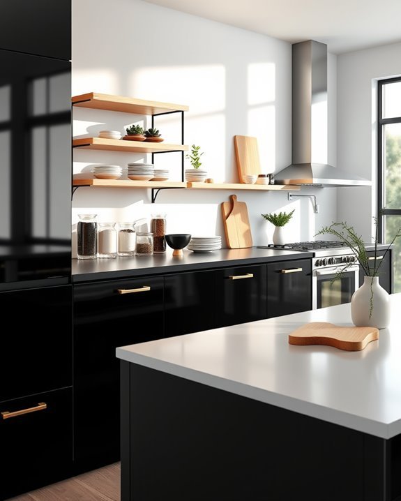 open shelving enhances organization