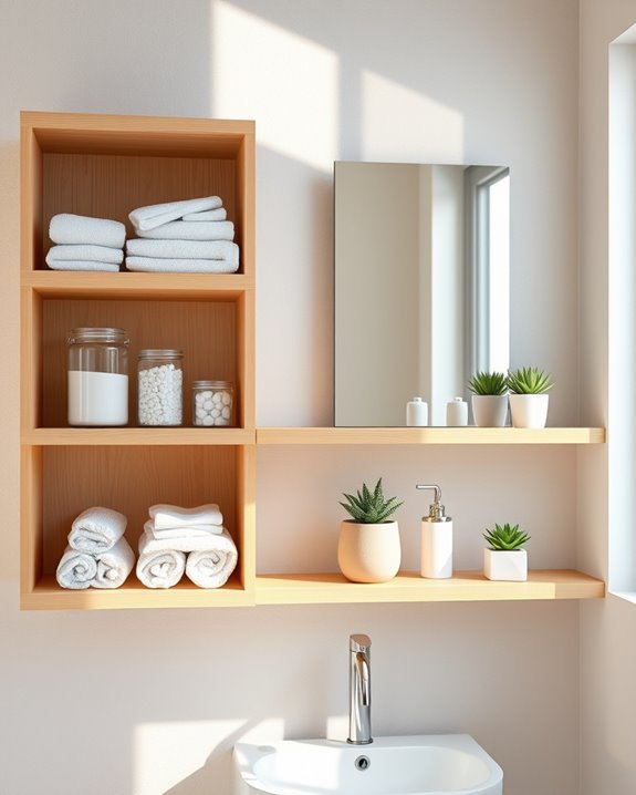 open shelving for organization
