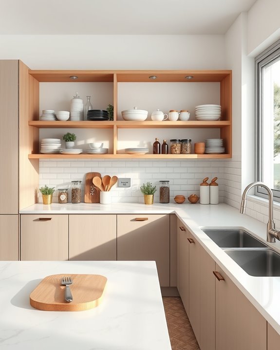 open shelving for organization