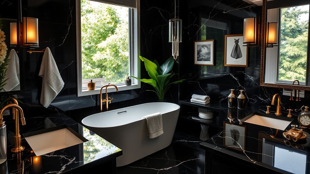 opulent black bathroom designs