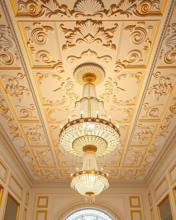 opulent cream and gold ceilings