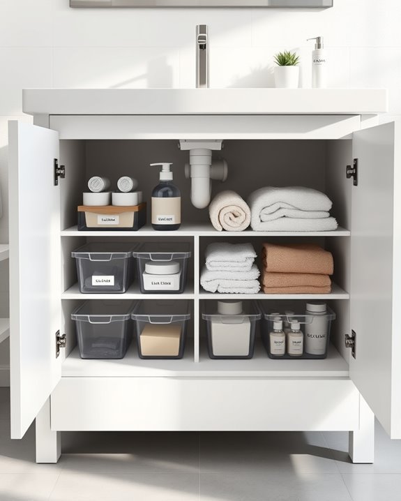organize under sink storage efficiently