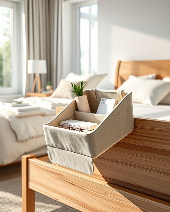 organized bedside essentials caddies