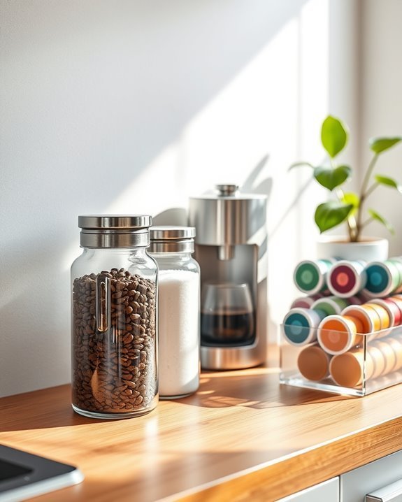 organized coffee bar containers
