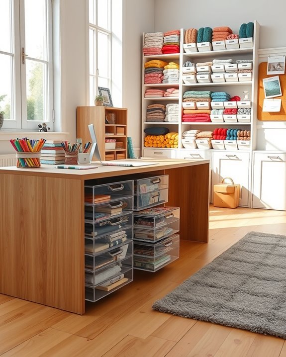 organized craft supply storage