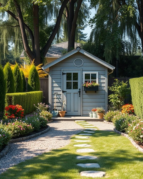 organized garden shed installation