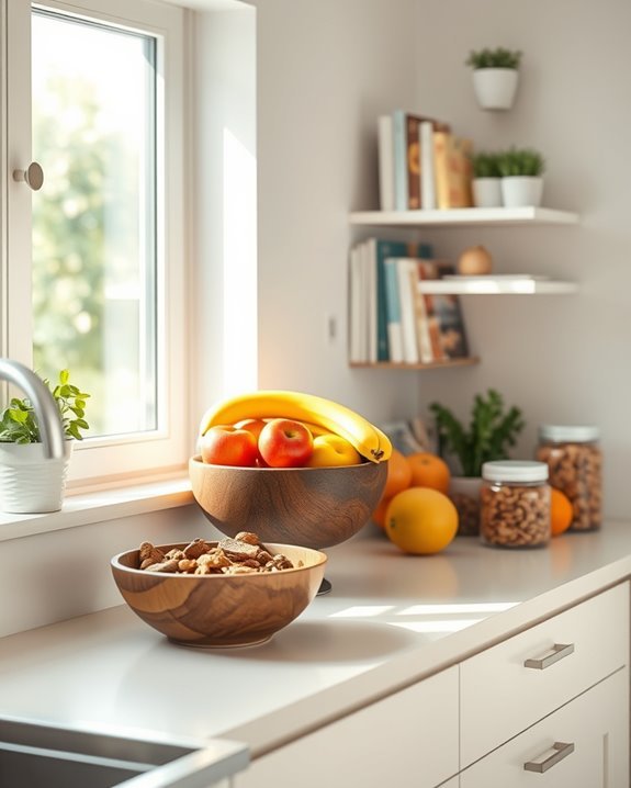 organized healthy snack station