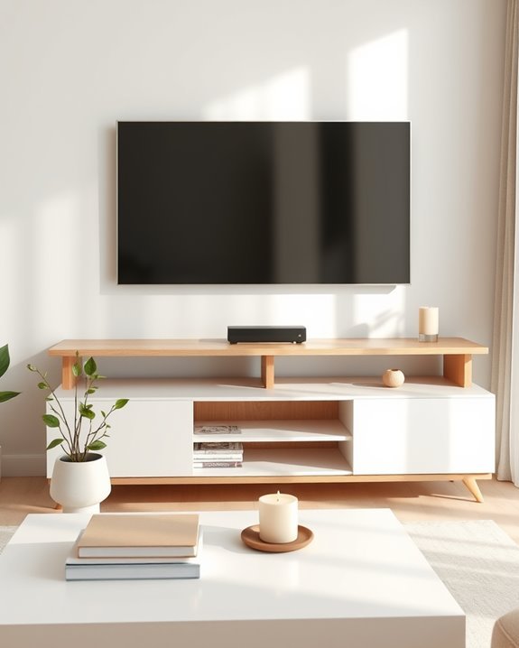 organized minimalist entertainment center