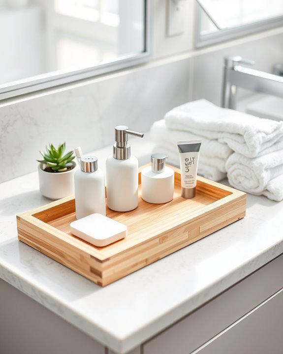 organized morning essentials tray