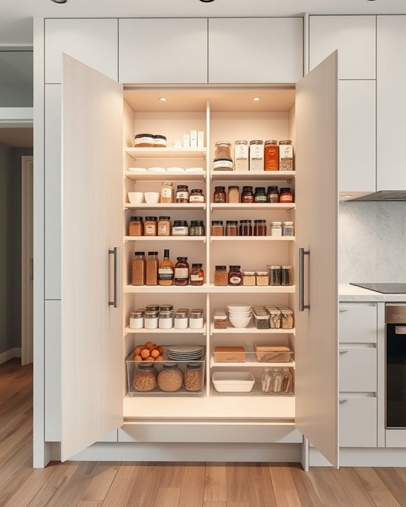 organized pull out pantry storage