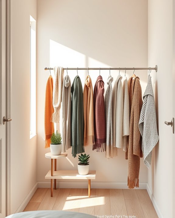 organized scarf storage solution