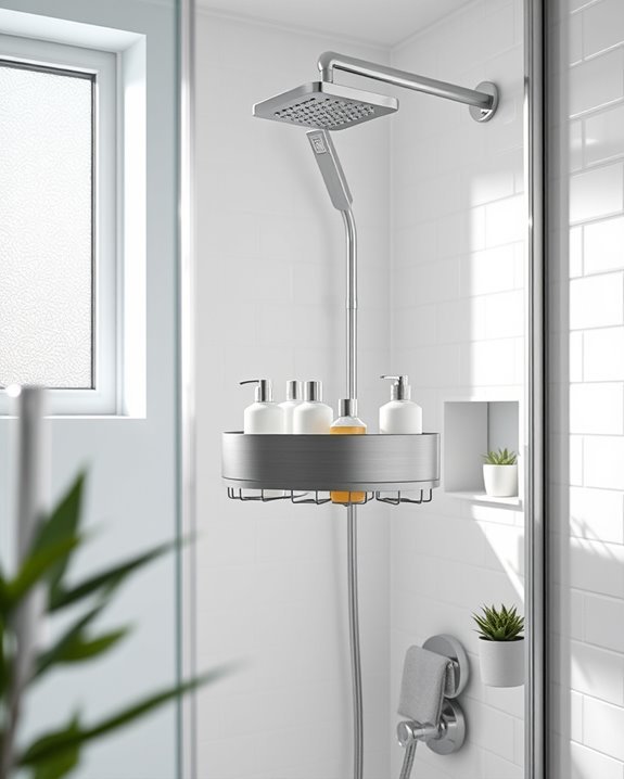 organized shower essentials caddy