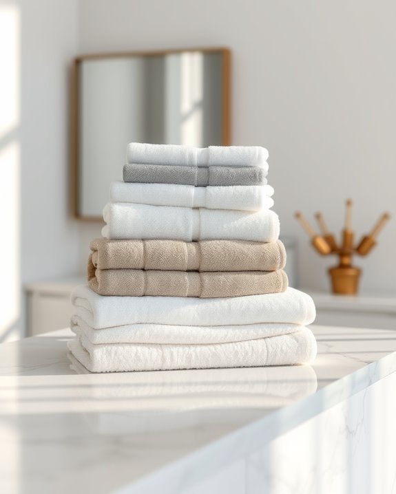 organized stacked towel display