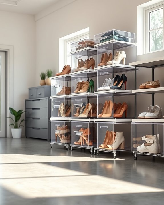organized visible shoe storage