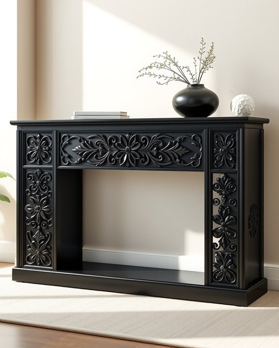 ornate black console decor