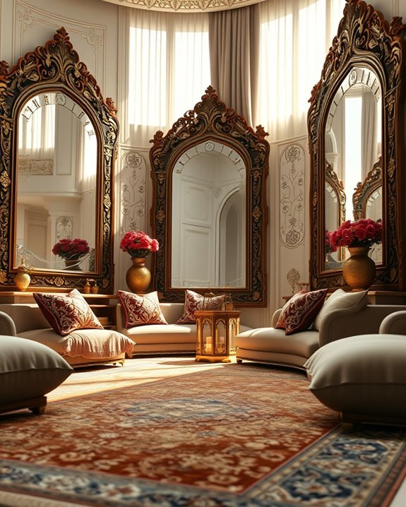 ornate mirrors enhance elegance