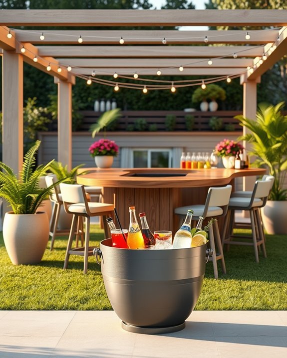 outdoor bar entertainment setup