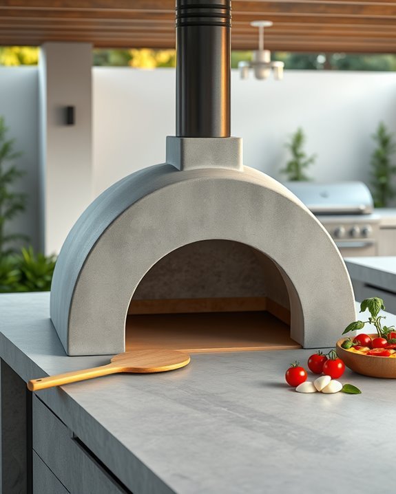 outdoor concrete pizza oven
