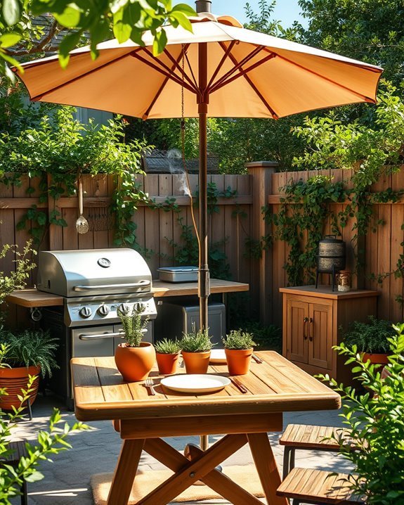 outdoor cooking gathering setup