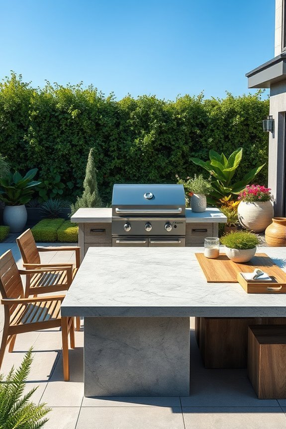 outdoor dining grill setup