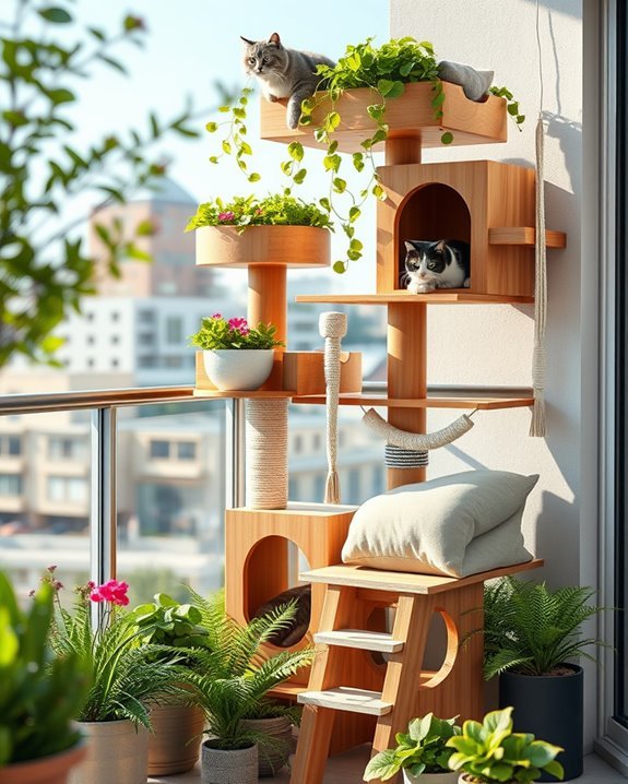 outdoor feline climbing paradise