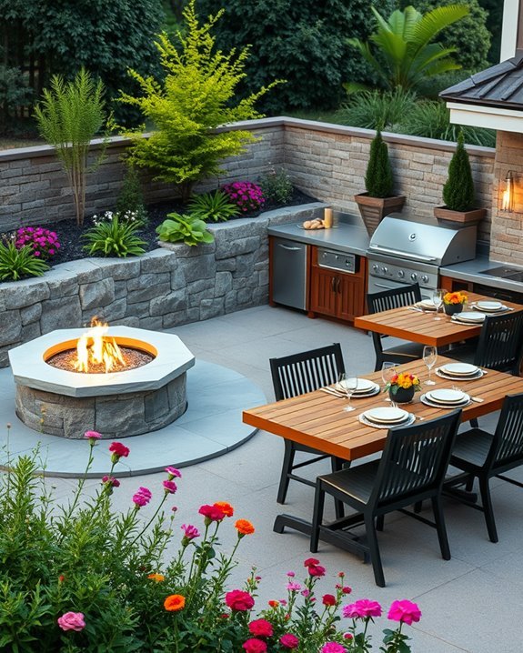 outdoor kitchen fire pit