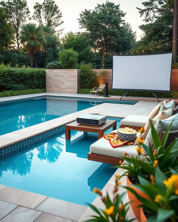outdoor movie night setup