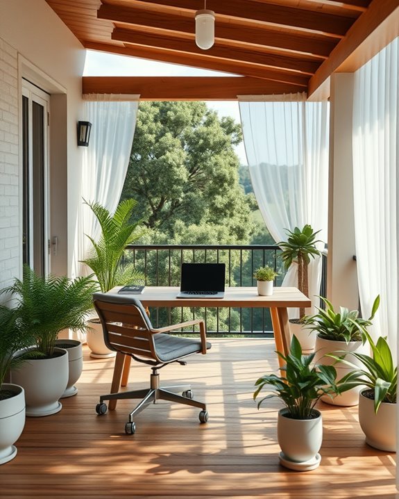 outdoor remote work setup