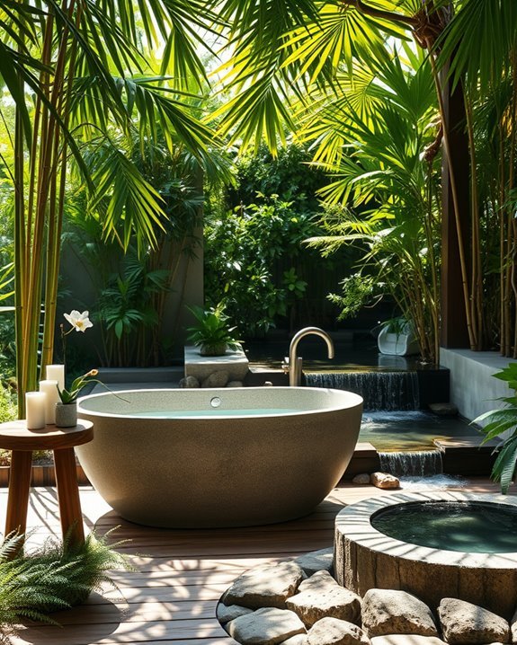 outdoor serene bathing retreat