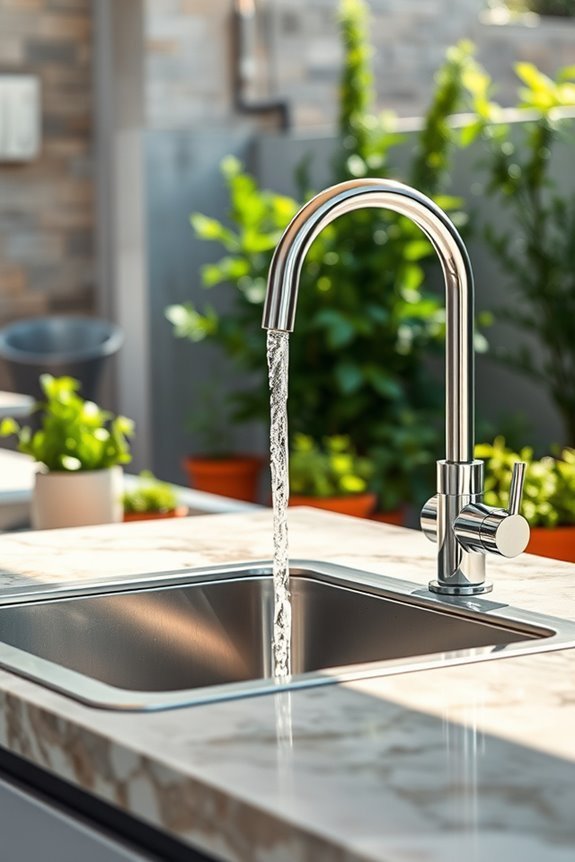 outdoor sink with hot water