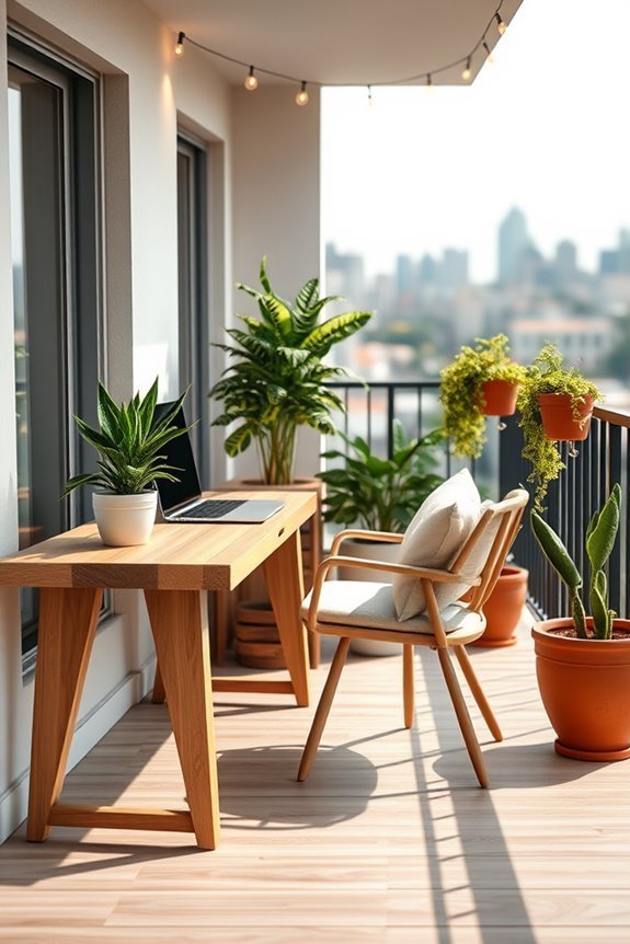 outdoor workspace with comfort