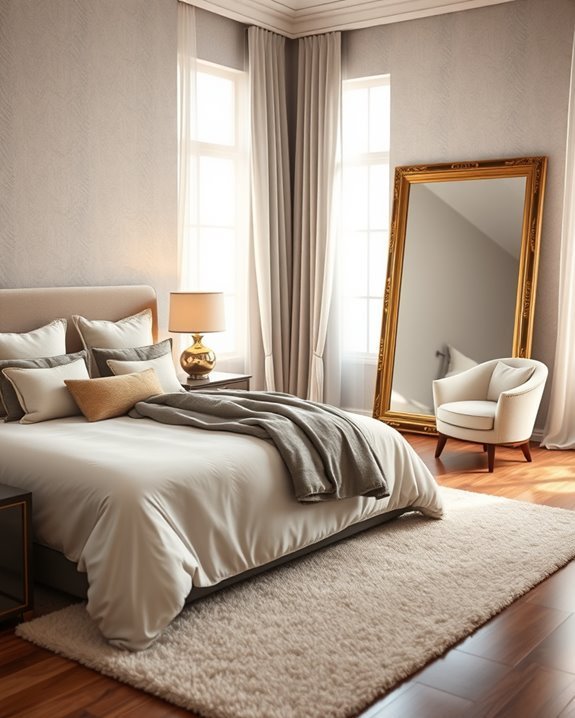 oversized mirrors enhance spaciousness