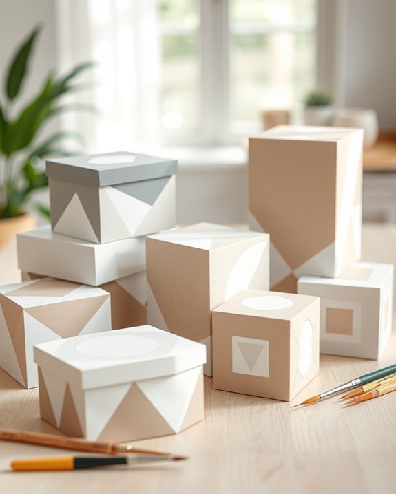 painted geometric box decor