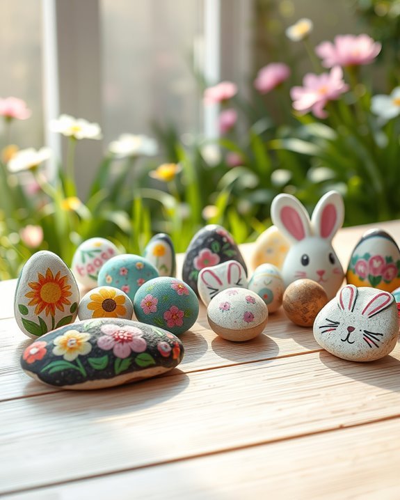painted rock easter decorations